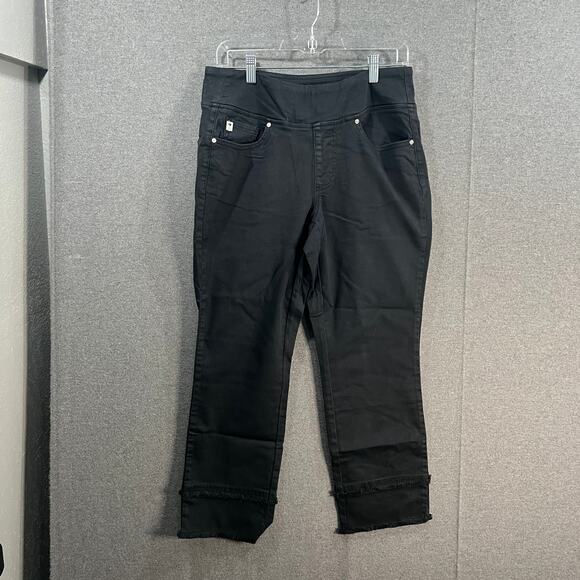 Belle By Kim Gravel TripleLuxe Reg Twill Cropped Str Black, Reg 10 - Picture 1 of 12